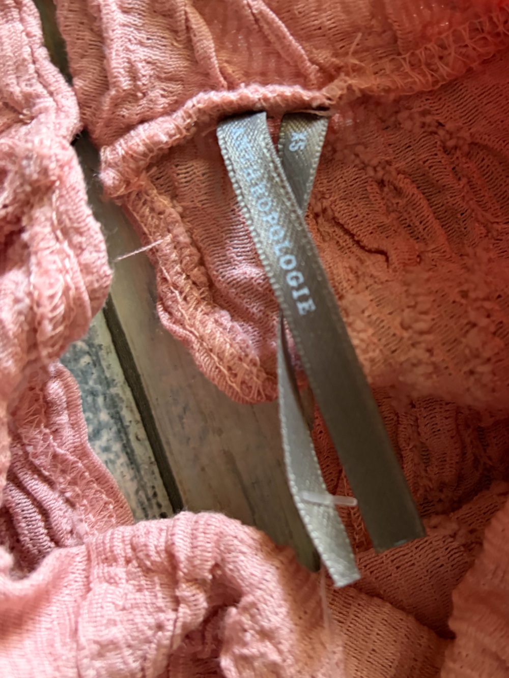 Anthropologie Textured Funnel Neck Top Size XS Rose Pink NWT - Picture 5 of 6